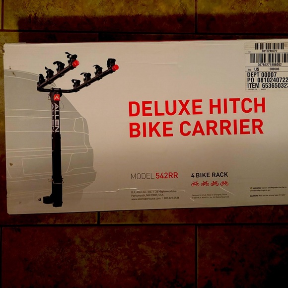 Allen Sports Deluxe Hitch Bike Carrier Rack BRAND NEW IN BOX - Picture 1 of 11